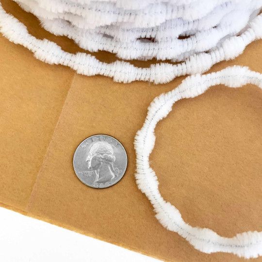Tiny 3/8" Bump Chenille for Retro Crafts in Snow White ~ 1 yd.